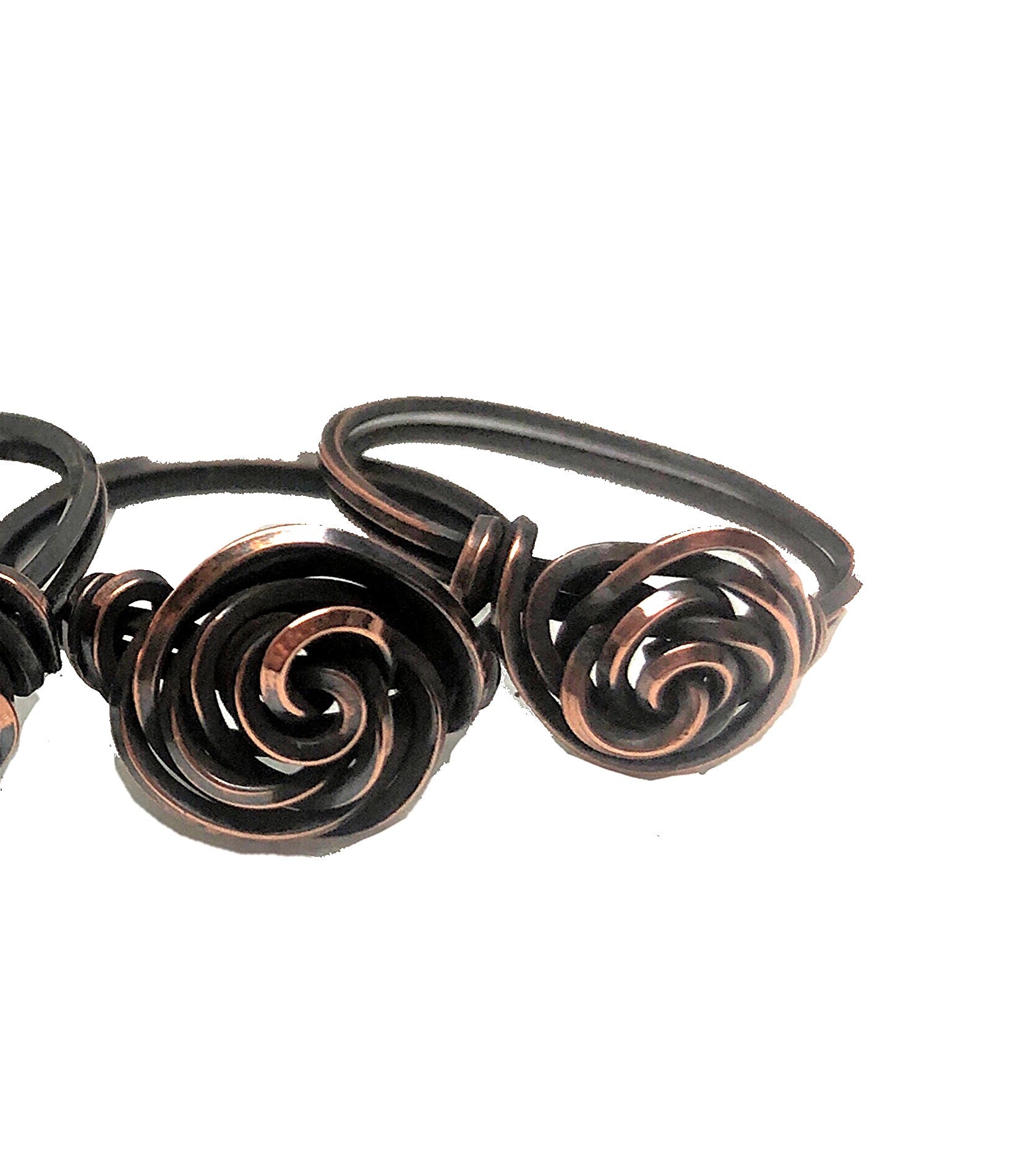 Wire Wrapped Copper Rose Ring - Handmade by Marlayna