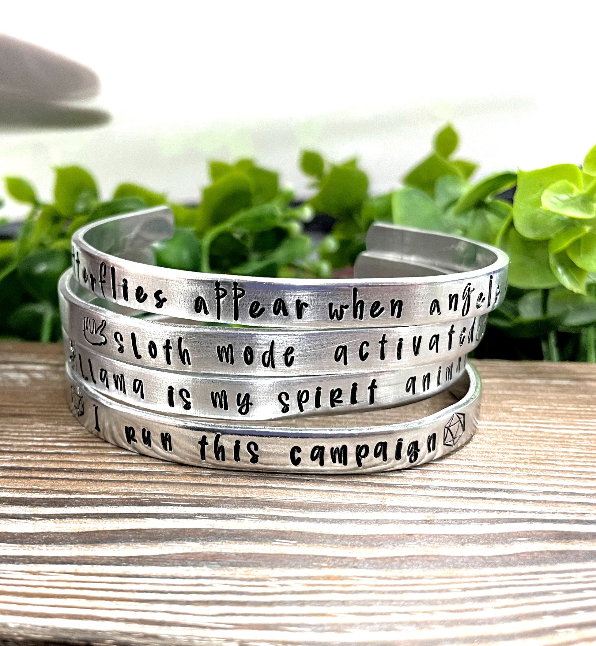 Sloth Mode Activated Hand Stamped Cuff Bracelet - Can be d - Handmade by Marlayna