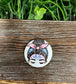 Messy Bun Blue Headband, Graphic Art Button / Pin 1.25” - Handmade by Marlayna