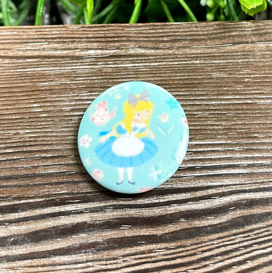 Fairy Tale Character, Graphic Art Button / Pin 1.25” - Handmade by Marlayna