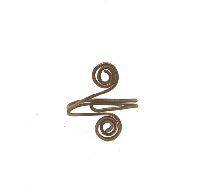 Wire Wrapped Copper Adjustable Swirl Ring - Handmade by Marlayna