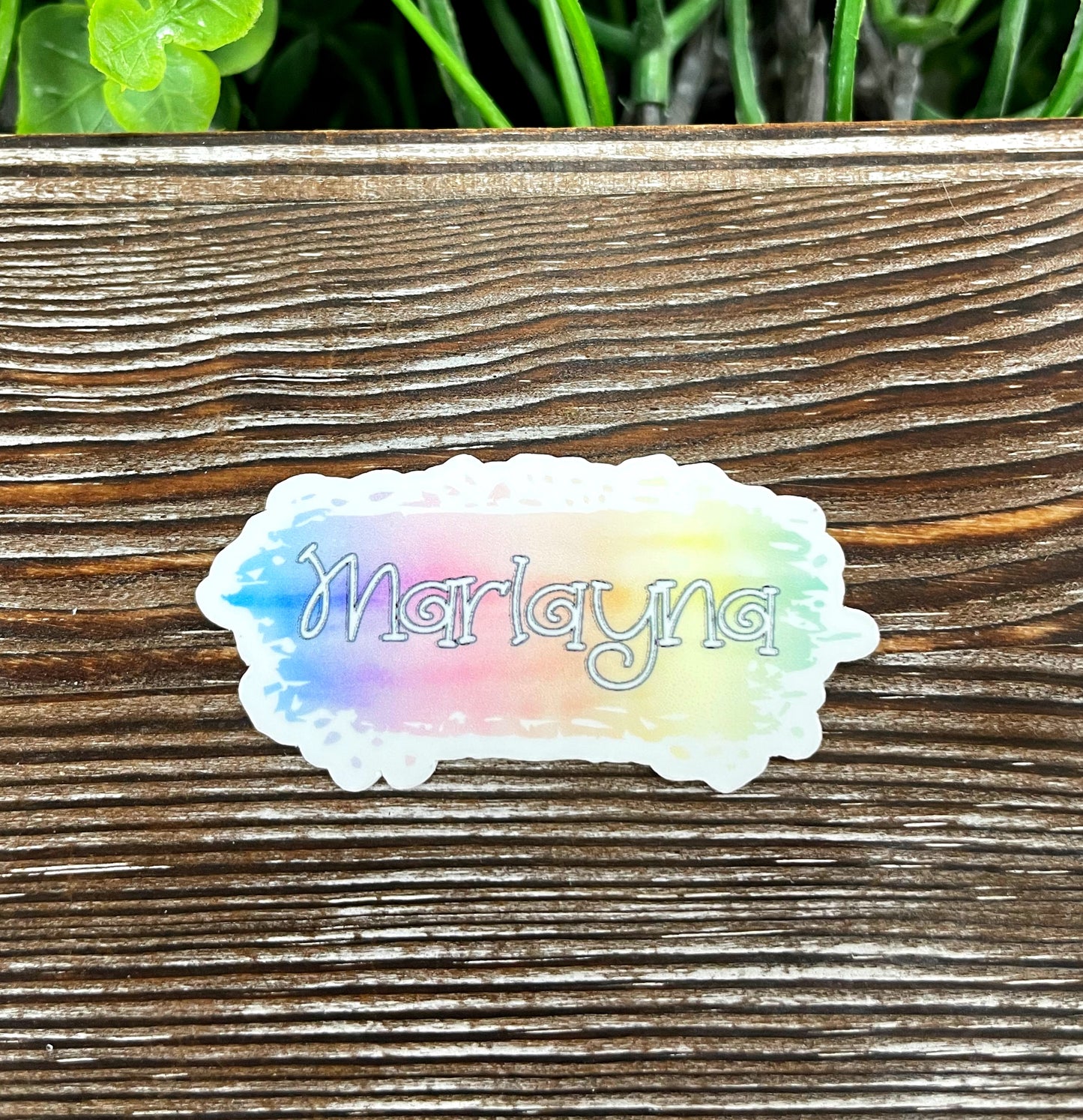 Watercolor Name Die Cut Sticker, Graphic Art Sticker, Vinyl, |Sticker or Magnet