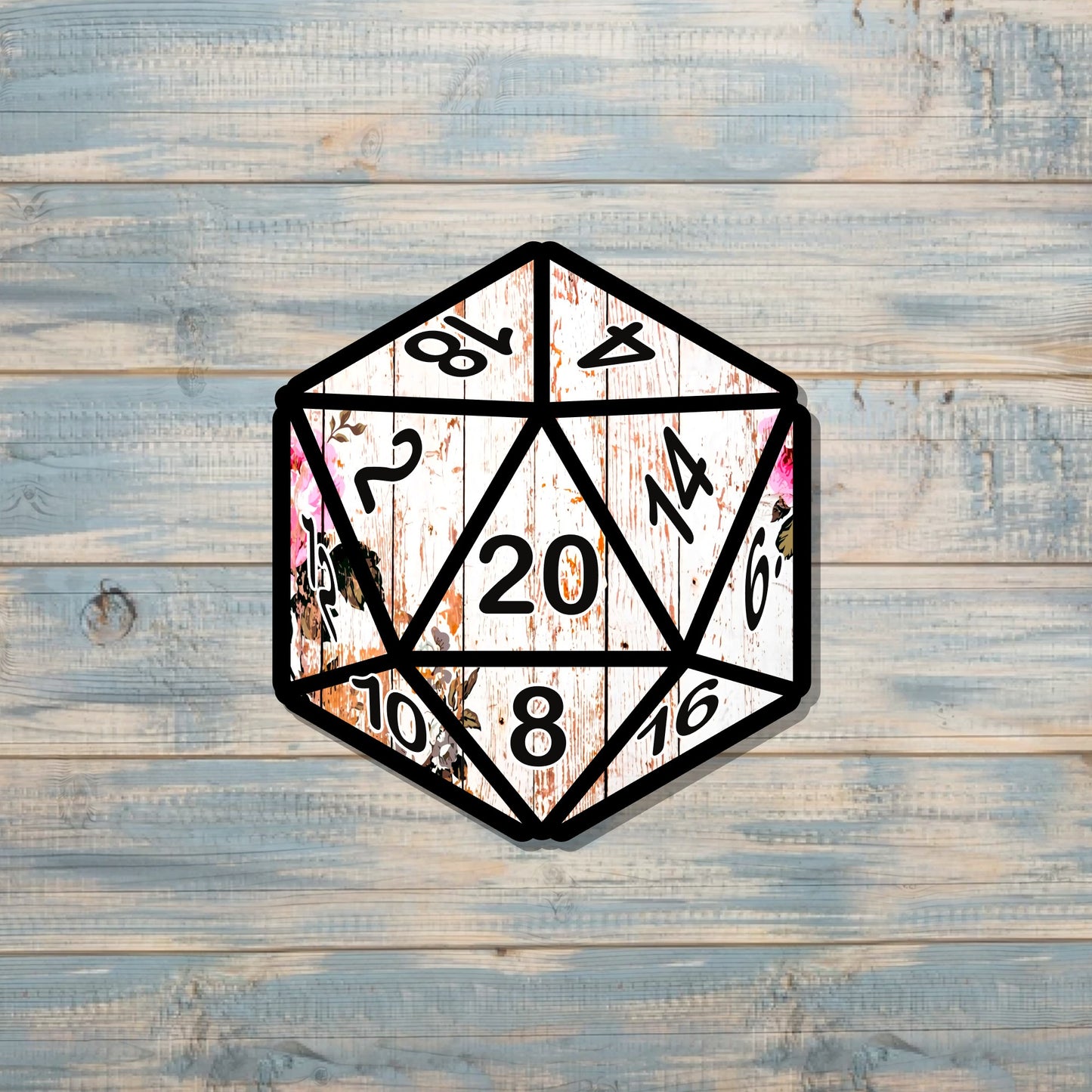 One D20 Sticker, Gaming Dice, Die Cut Vinyl, Gift for Gamer, DND RPG, Role Playing Decal, Tabletop Board Games, Laptop Sticker |Sticker or Magnet