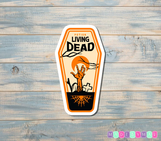 Living Dead |Sticker or Magnet | Halloween Bottle Label