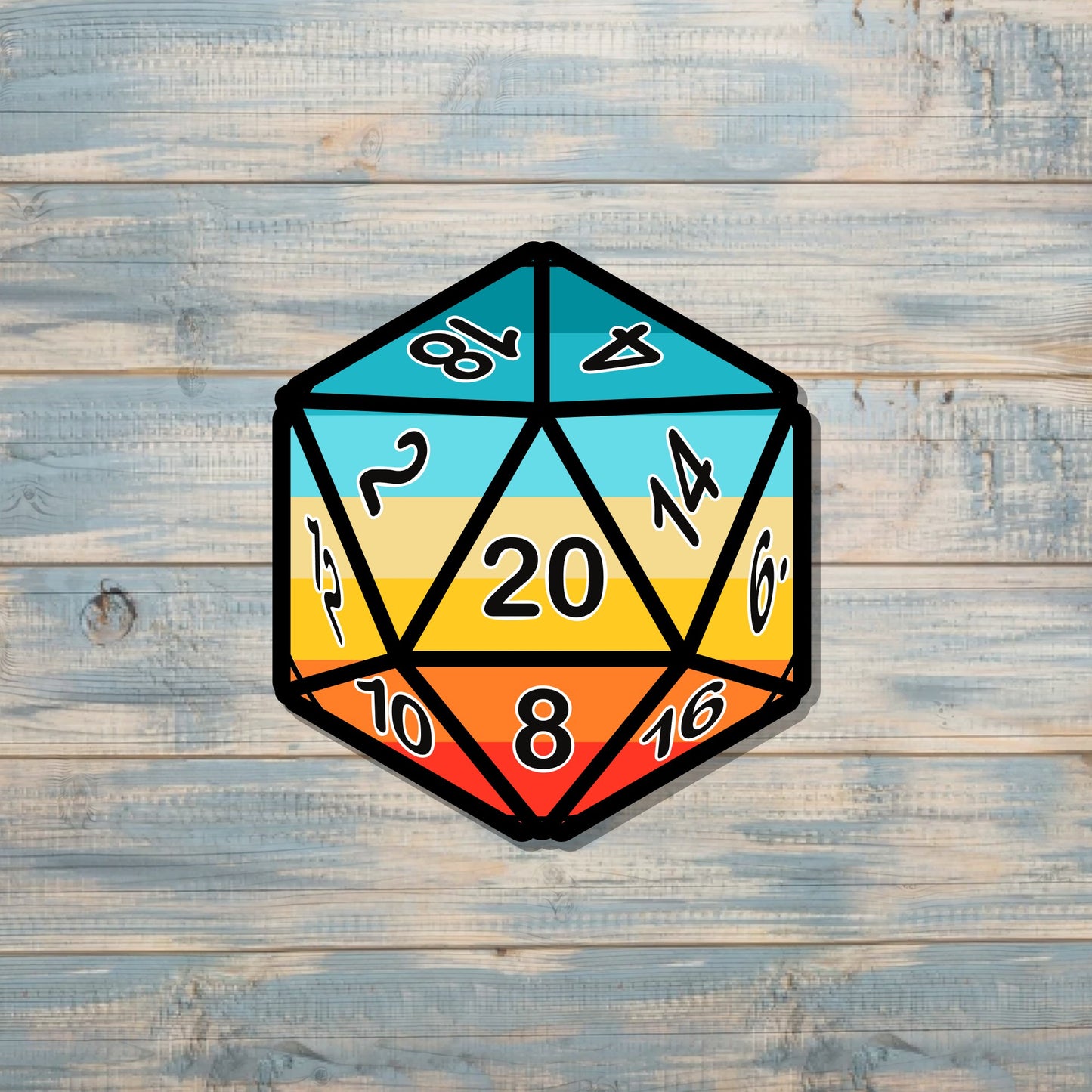 One D20 Sticker, Gaming Dice, Die Cut Vinyl, Gift for Gamer, DND RPG, Role Playing Decal, Tabletop Board Games, Laptop Sticker |Sticker or Magnet