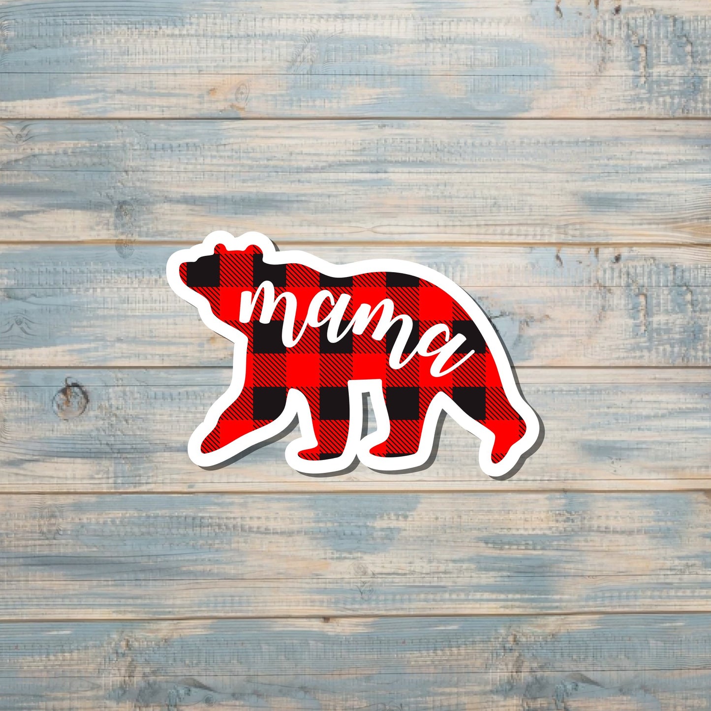 Plaid Mama Bear Sticker |Sticker or Magnet