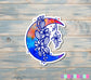 Blue and Orange Crescent Moon Sticker |Sticker or Magnet