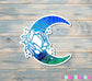 Blue Moon and Rose Sticker |Sticker or Magnet