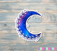 Floral Crescent Moon Sticker |Sticker or Magnet