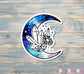 Crescent Moon with Crystal Points Sticker |Sticker or Magnet