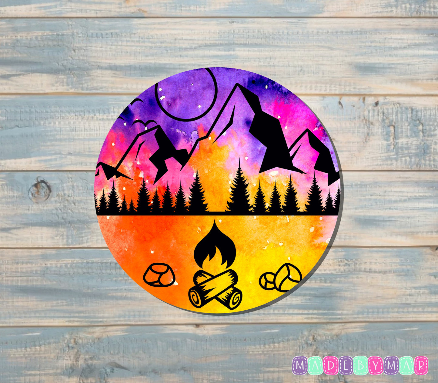 Mountain View Campfire Sticker |Sticker or Magnet