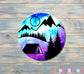 Trees Mountains and Moon Sticker |Sticker or Magnet