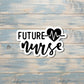 Future Nurse Heartbeat, Die Cut Vinyl Sticker, , Boho Fun, Water Resistant |Sticker or Magnet