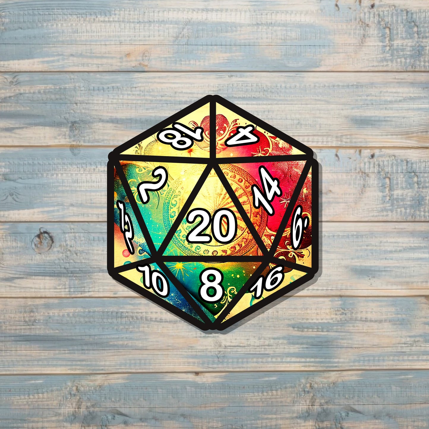 One D20 Sticker, Gaming Dice, Die Cut Vinyl, Gift for Gamer, DND RPG, Role Playing Decal, Tabletop Board Games, Laptop Sticker |Sticker or Magnet