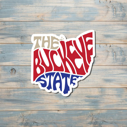 The Buckeye State Sticker, Ohio State Decal, State Laptop Stickers, Vinyl Stickers, Home Pride, Refrigerator Magnet, Locker Decor, Local Hometown, OH USA Outline, State Saying Quote |Sticker or Magnet