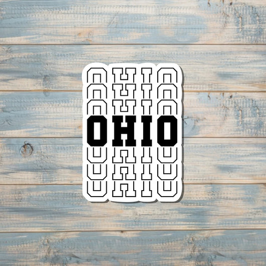 Ohio State Sticker, Ohio Decal, State Laptop Stickers, Vinyl Stickers, Home Pride, Refrigerator Magnet, Locker Decor, Stacked Words, Local Hometown |Sticker or Magnet