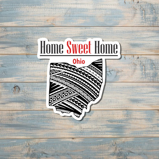 Home Sweet Home Sticker, Ohio State Decal, State Laptop Stickers, Vinyl Stickers, Home Pride, Refrigerator Magnet, Locker Decor, Retro Wavy Words, Local Hometown, OH USA, State Saying Quote |Sticker or Magnet