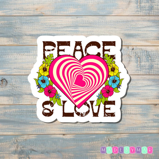 Peace and Love |Sticker or Magnet