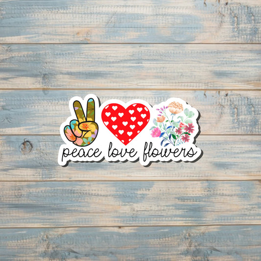 Love Peace Sticker, Floral Flowers Sticker, Focus on the Good, Inspire Motivate, Love Plants Garden, Water Bottle Decal |Sticker or Magnet