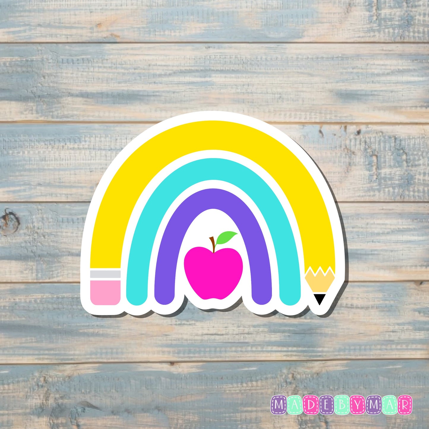 School Supplies Rainbow |Sticker or Magnet | Teacher Gift