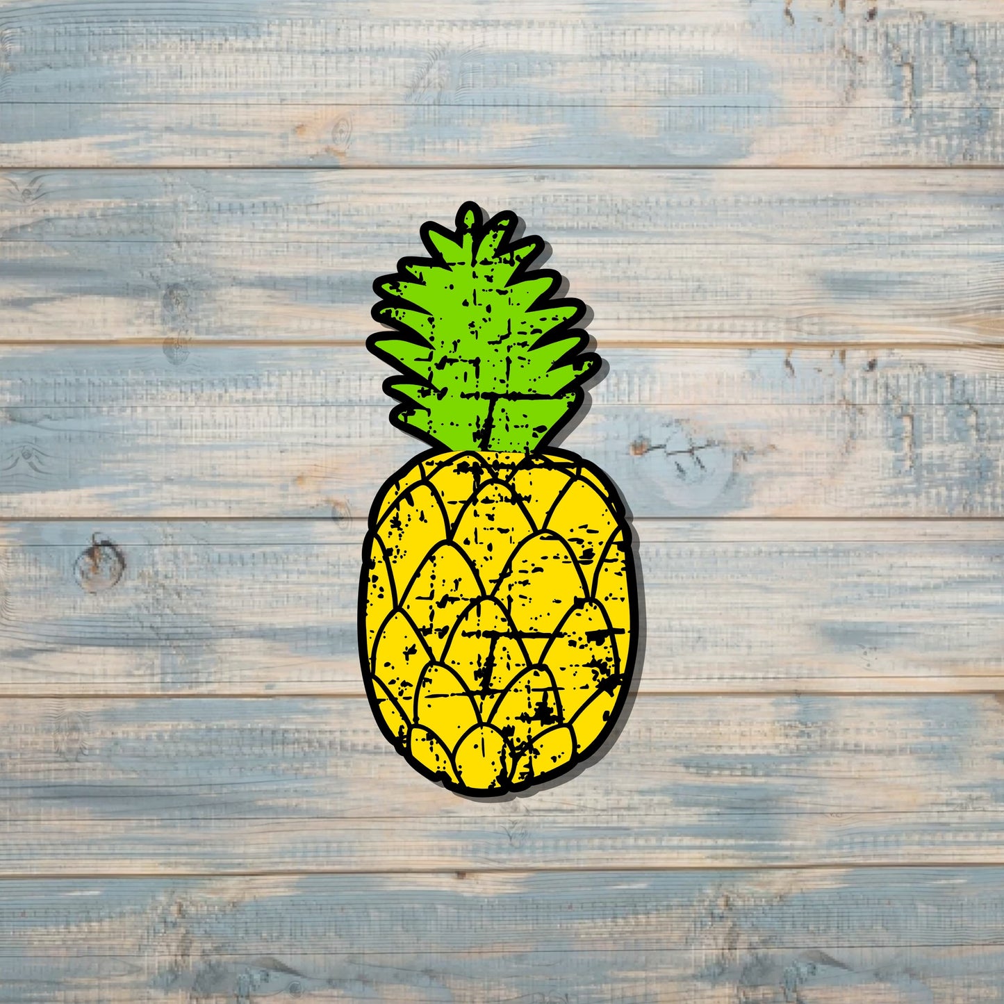 Gold Pineapple Sticker, Die Cut Vinyl Sticker, Boho Fun, Water Resistant, Fruit Sticker |Sticker or Magnet