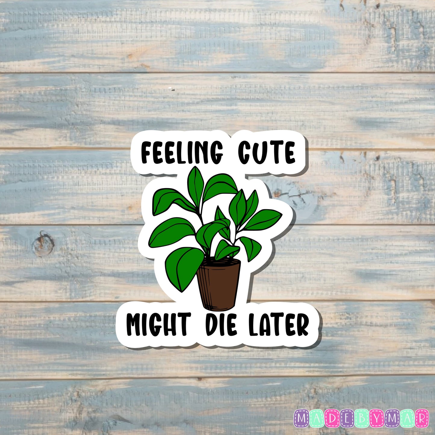 Feeling Cute Might Die Later Plant Sticker |Sticker or Magnet