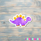 Purple Watercolor Dinosaur, Die Cut Vinyl Sticker, , Boho Fun, Water Resistant |Sticker or Magnet