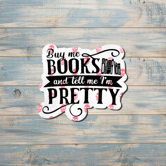 Pink Books Sticker, E-Reader Stickers, Gifts for Bookworm, Girl Loves Books, Addicted to Reading, Laptop Water Bottle |Sticker or Magnet