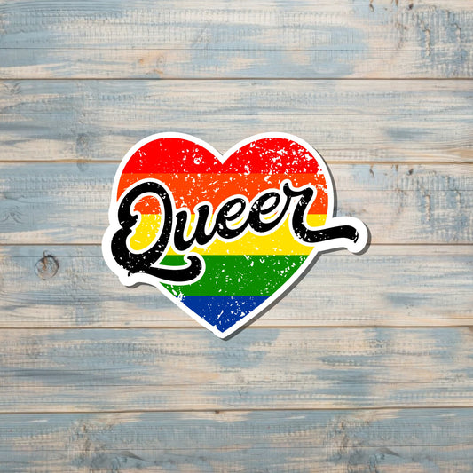 Rainbow Heart Sticker, LGBT Sticker, Pride Month, Human Rights Equality, Queer Ally, LGBTQ, Laptop Decal, Tumbler Sticker |Sticker or Magnet