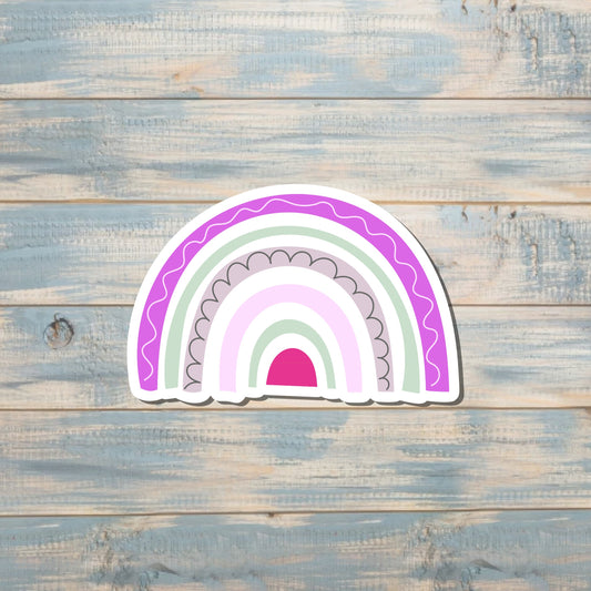 Bohemian Rainbow, Die Cut Vinyl Sticker, , Boho Fun, Water Resistant |Sticker or Magnet