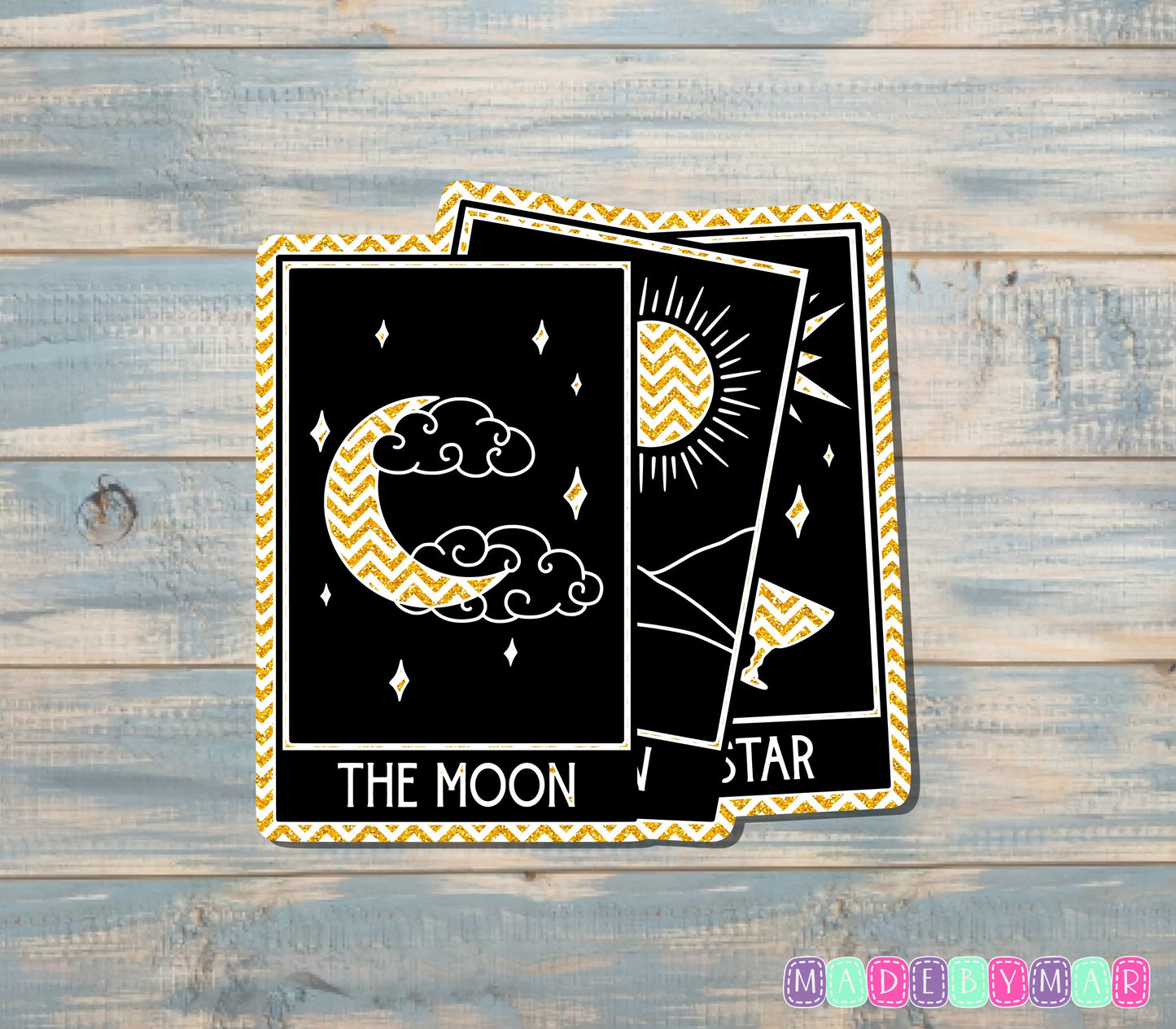 Tarot Cards Sticker, Chevron Pattern |Sticker or Magnet