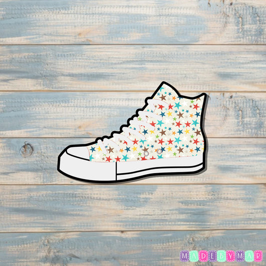 Multicolored Stars High Top Shoes Sticker |Sticker or Magnet