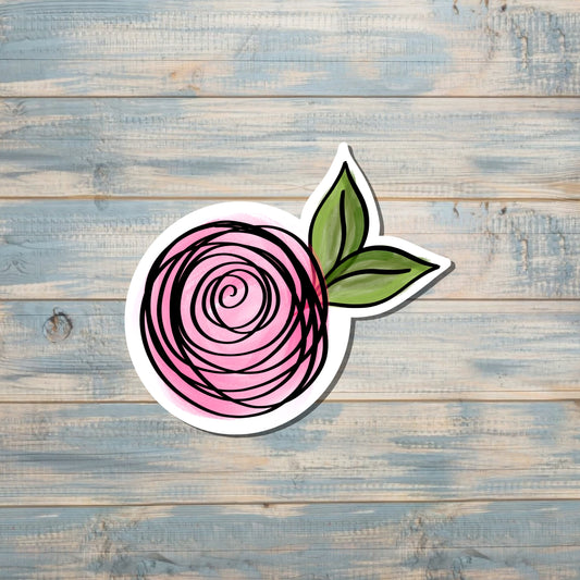 Pink Watercolor Floral Flower, Die Cut Sticker, Graphic Art Vinyl, , Boho Fun |Sticker or Magnet