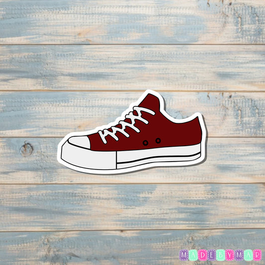 Red Maroon Low Top Shoes Sticker |Sticker or Magnet