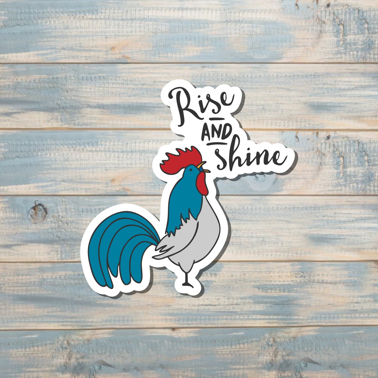 Rise and Shine Rooster, Die Cut Vinyl Sticker, , Boho Fun, Water Resistant |Sticker or Magnet