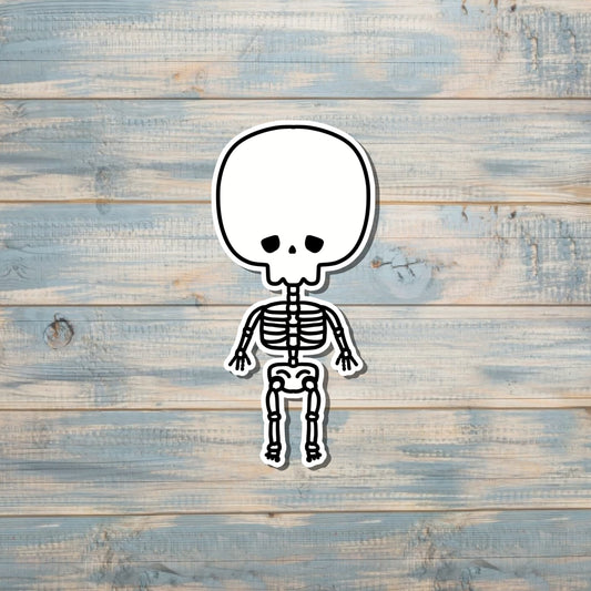 Cute Skeleton, Die Cut Sticker, Graphic Art Vinyl, , Boho Fun |Sticker or Magnet