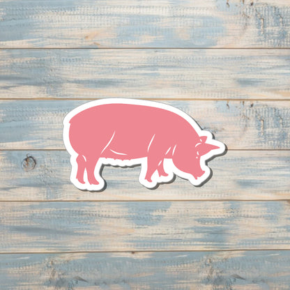 Large Pink Farm Pig Sticker |Sticker or Magnet