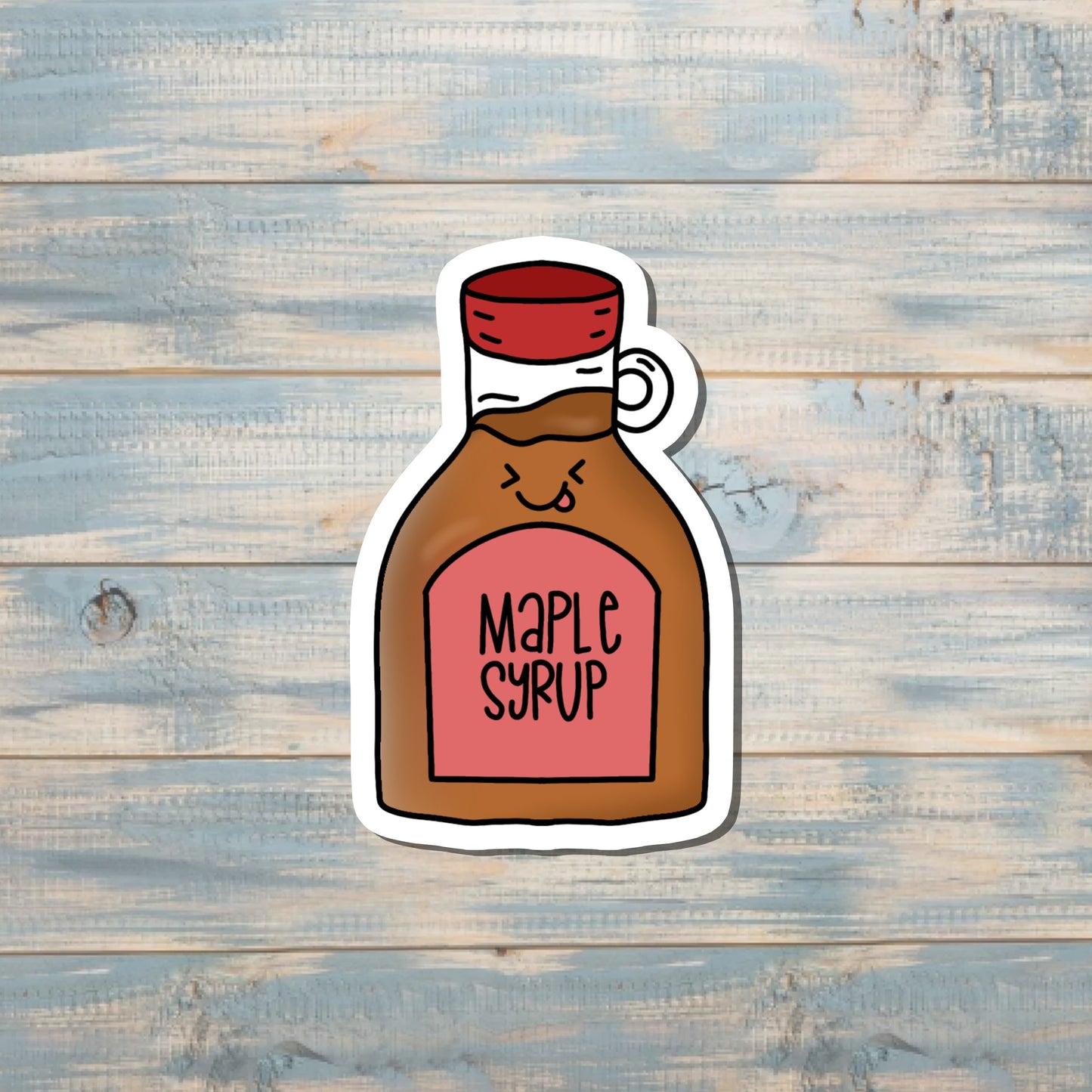 Cute Kawaii Maple Syrup Bottle, Die Cut Sticker, Graphic Art Sticker, Vinyl, , Inspire Motivate |Sticker or Magnet