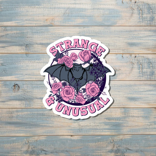 Strange and Unusual Sticker, Quirky Dark Humor, Skull Goth Emo, Bat Sticker |Sticker or Magnet