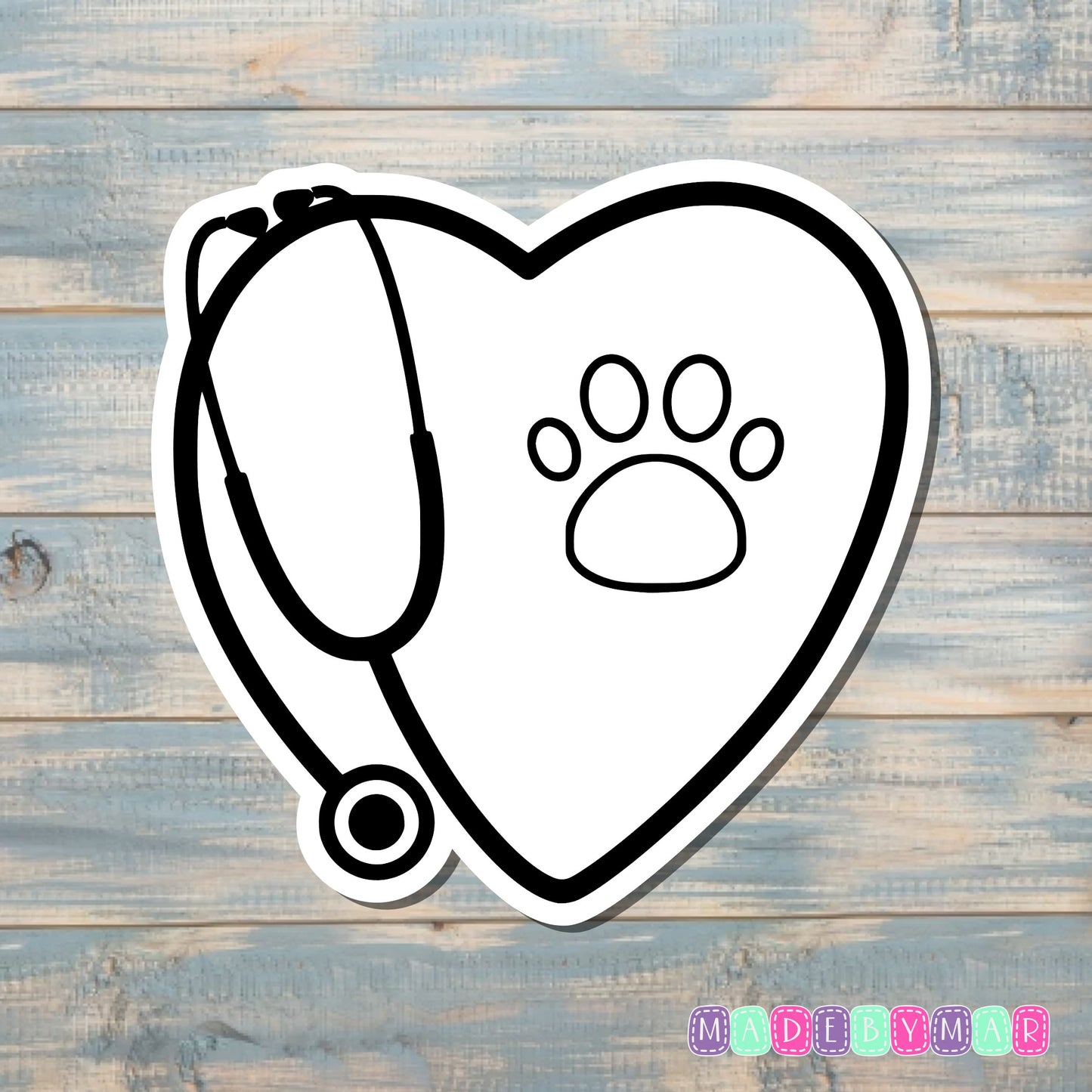 Pawprint Stethoscope | Sticker or Magnet | Dog Mom