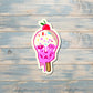 Creepy Pink Ice Cream Stick, Die Cut Sticker, Graphic Art Vinyl, , Boho Fun |Sticker or Magnet