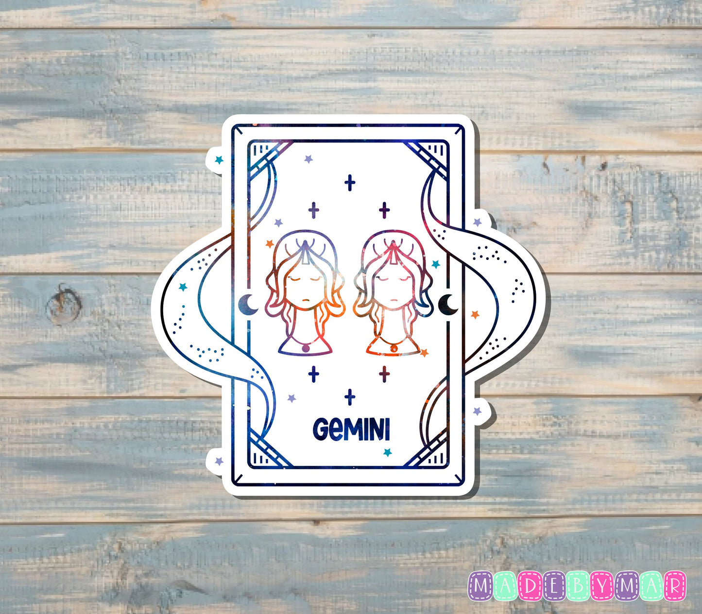 Gemini Zodiac Tarot Card | Sticker or Magnet