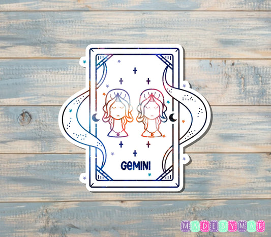 Gemini Zodiac Tarot Card | Sticker or Magnet