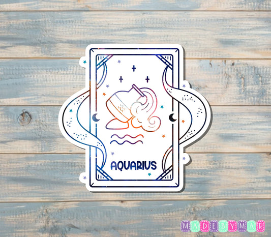 Aquarius Zodiac Tarot Card |Sticker or Magnet