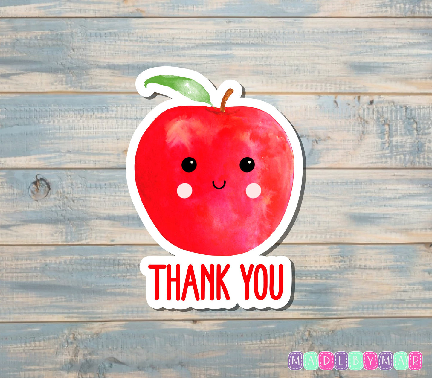 Thank You Apple Sticker |Sticker or Magnet