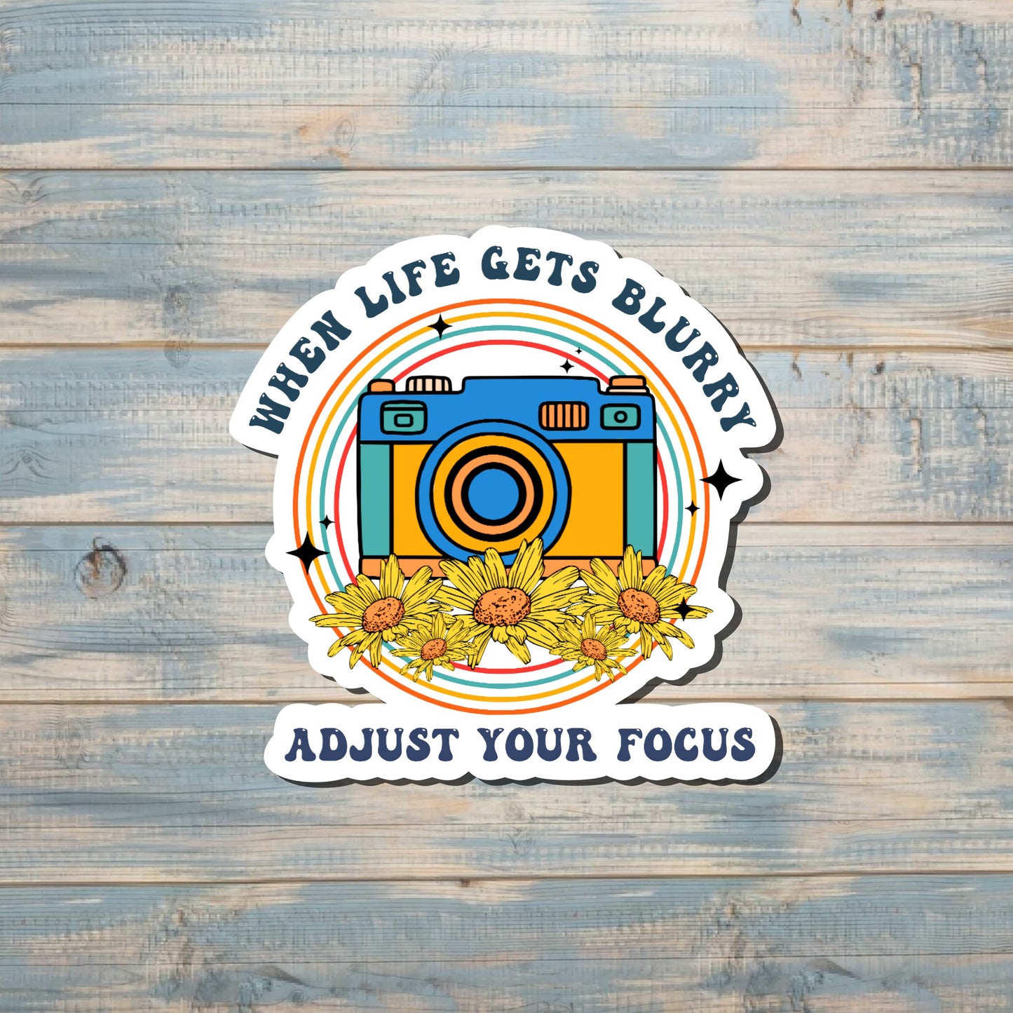 Camera Sticker, Adjust Your Focus Sticker, Focus , Inspire Motivate, Love Plants Garden, Water Bottle Decal |Sticker or Magnet