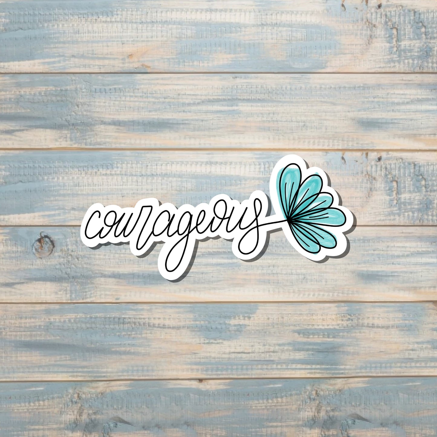 Courageous Script Lettering, Die Cut Sticker, Graphic Art Sticker, Vinyl, , Inspire Motivate |Sticker or Magnet