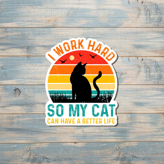 Sarcastic Cat Sticker |Lightweight Vinyl Sticker or Magnet |Vintage Retro |Refrigerator Fridge Car |Cat Mom Pet Dad |Animal Lover |Sticker or Magnet